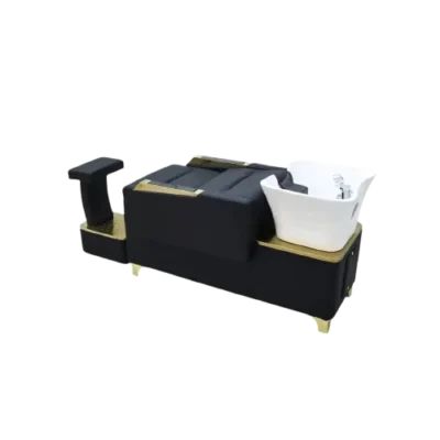 Ginza Head Spa in black and gold with plumbed basin