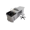 Umira Head Spa with grey treatment table and black plumbed basin