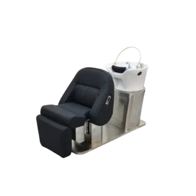 Cami Head Spa Basin with black salon chair and water halo