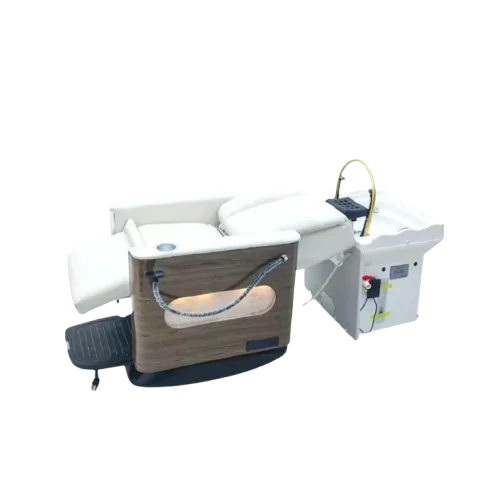 AquaSoothe Aqua Haven Head Spa with white reclining chair and no-plumbing basin