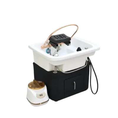 Aurelia Plumbed Head Spa basin with transparent treatment dome