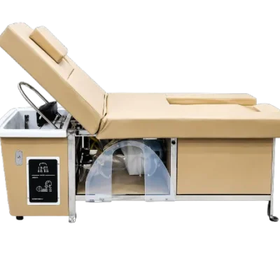 Rinara Plus Head Spa with taupe reclining chair and plumbed basin