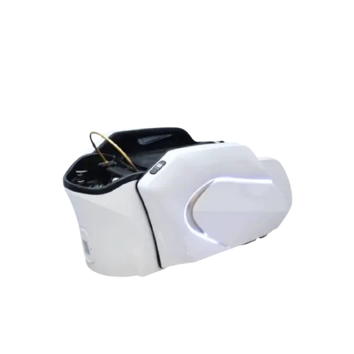 deluxe-white Iroha Head Spa Chair in white with massage bed and treatment dome