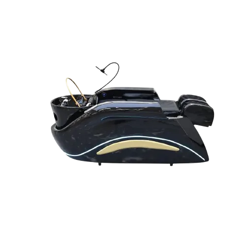 deluxe Emiko Head Spa Chair with black massage bed and basin