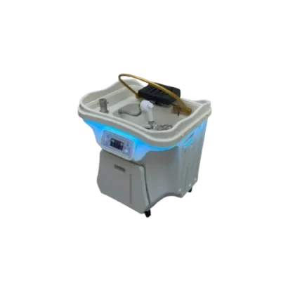 Iris HydroBloom Head Spa with white mobile basin and removable water tank