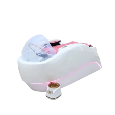 Pura White Pink Head Spa with massage chair and plumbed basin