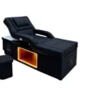 Rinara Illumina Head Spa with black reclining chair and pedicure basin