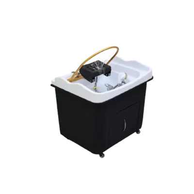 Abelia Head Spa with black mobile cabinet and clear treatment dome