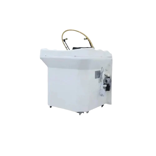 sakura Glow Head Spa white no-plumbing basin with gold water halo