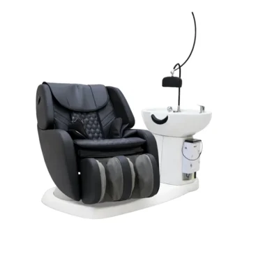 Zen Turn Spa Recliner with pink cushioned chair and plumbed basin